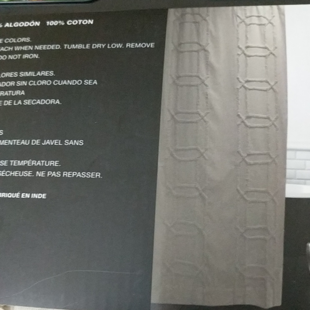 BCBGMAXAZRIA Gray Fabric Shower Curtain - Picture 5 of 6